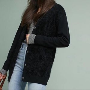 NWT Minimalist Michael Stars Anthropologie Cozy Eyelash/Faux Fur Cardigan